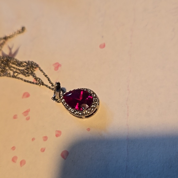 Lab created ruby necklace - Picture 6 of 7